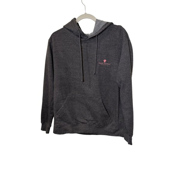 Simply Southern Charcoal Gray Hoodie With Pink Turtle Graphic Design Large - Picture 1 of 5